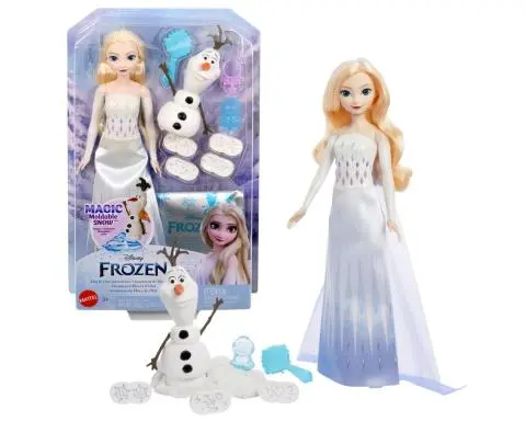 Lėlė Elza su Olafu, modeliuojamu smėliu ir formelėmis, HYH10