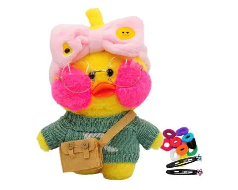 Minkštas žaislas ančiukas „Lalafanfan”, geltonas, 32 cm
