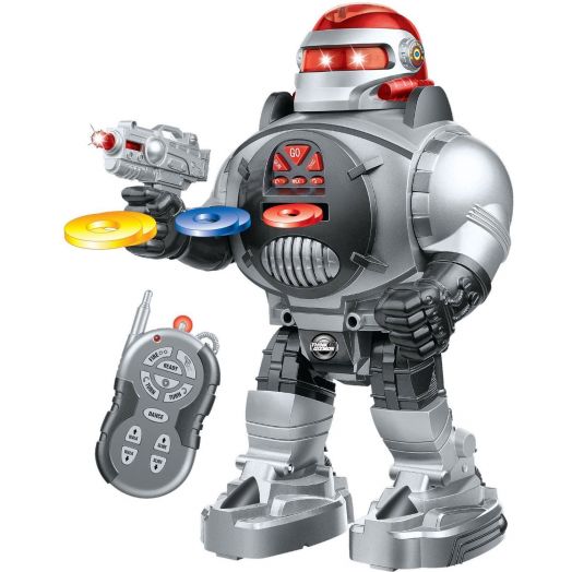 Pulteliu valdomas robotas šaudantis diskais „Space Warrior”, raudonas 