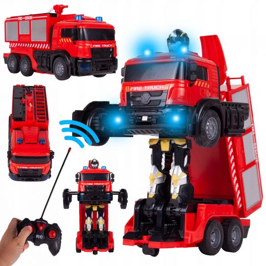 Valdomas robotas - transformeris, gaisrinės mašina 