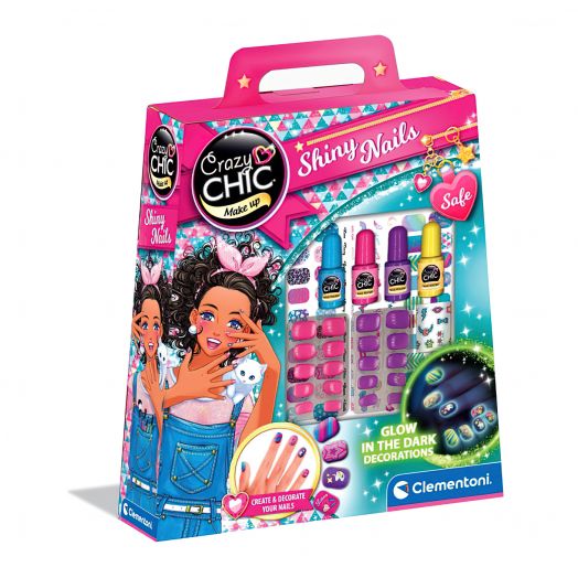 Tamsoje šviečiančių nagų lakų rinkinys mergaitėms „Shiny Nails”, Crazy Chic  