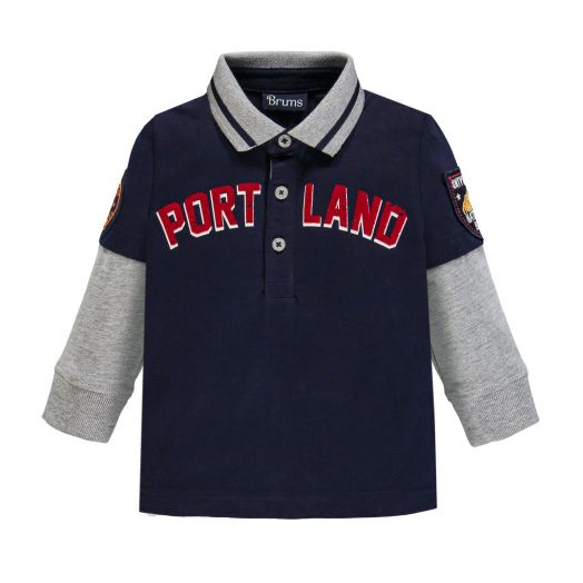 Polo marškinėliai ilgomis rankovėmis berniukui „Portland”, Brums 