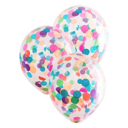 Pripučiami balionai su spalvotais konfeti, 6vnt. 