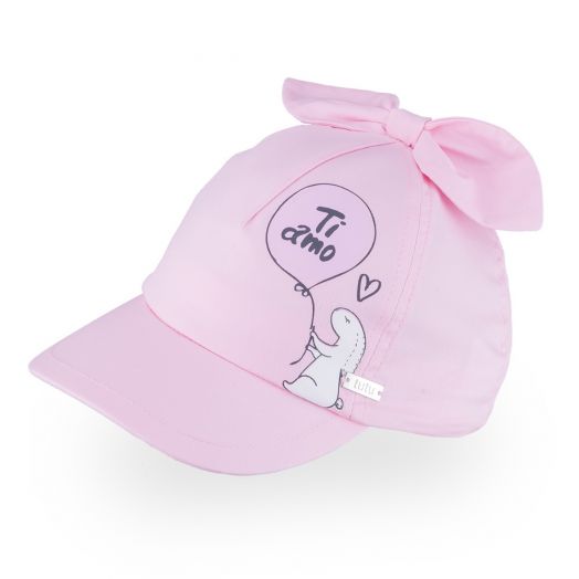 Kepurė mergaitei su kaspinėliu ir snapeliu, rožinė „Kiškutis”