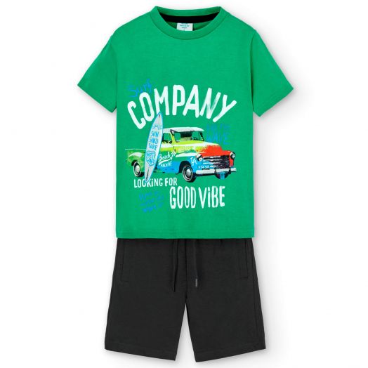Marškinėliai su šortais berniukui „Good Vibe”, Boboli 