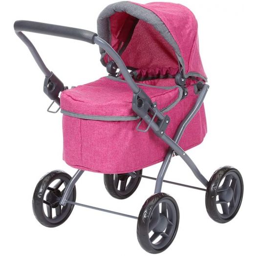 Vaikiškas vežimėlis lėlėms, rožinis, Knorr Toys 