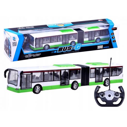 Valdomas autobusas su pultu, žalias 