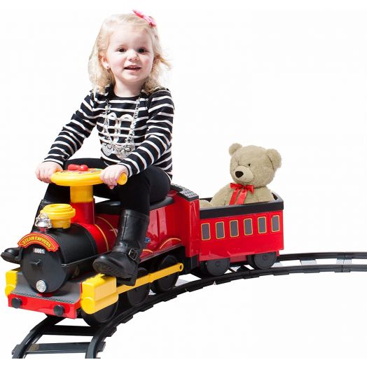 Vaikiškas traukinukas elektromobilis leidžiantis garus 6V, Rollplay 