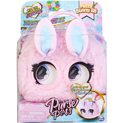 Mini rankinukas mergaitėms „Fuzzy Bunny BB“, Purse Pets Micros 
