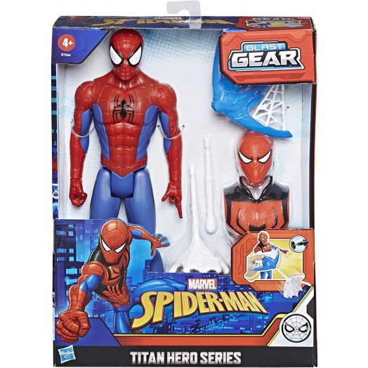 Žmogus voras figūrėlė su tinklo šaudykle „Spiderman Blast Gear“ 