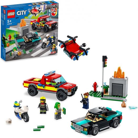 60319 LEGO® City Fire Ugniagesių gelbėjimo operacija ir policijos gaudynės 