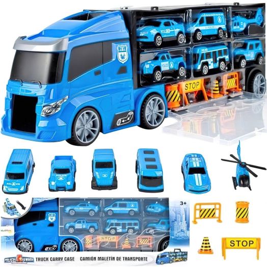 Žaislinis policijos sunkvežimis su modeliukais, 40 cm 