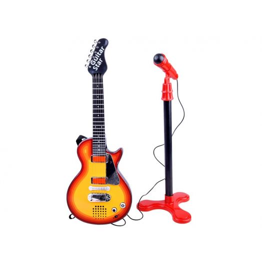 Vaikiška gitara ir mikrofonas su stovu „Guitar star“