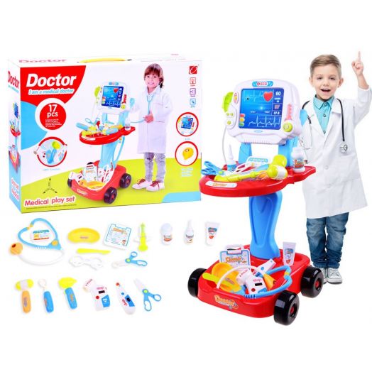 Vaikiškas daktaro rinkinys su vežimėliu 