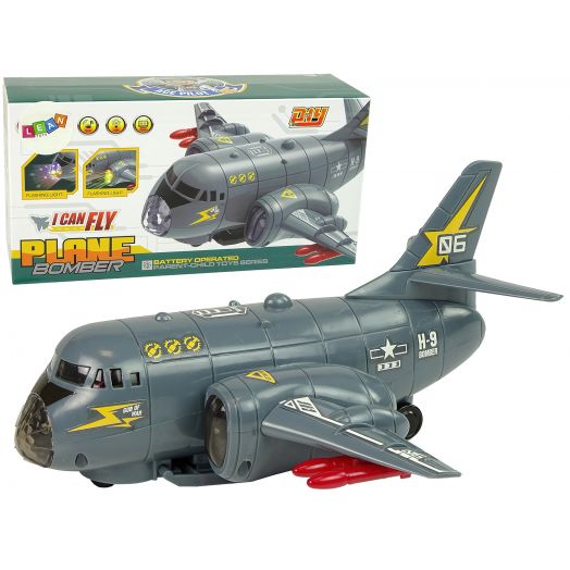 Žaislinis karinis lėktuvas su garsais ir šviesomis 