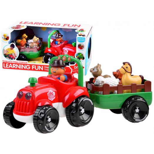 Žaislinis traktorius su gyvūnais 