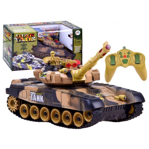 Žaislinis valdomas tankas „War Tank“, smėlio spalvos 