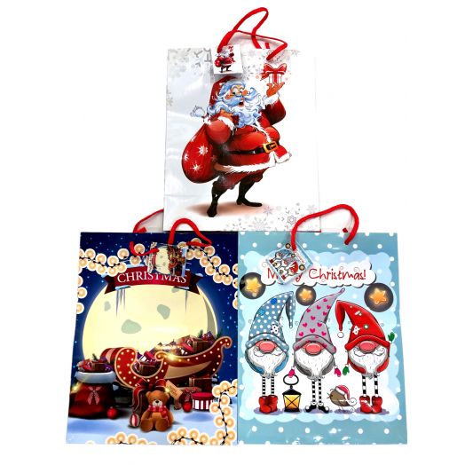 Dovanų maišelis, Kalėdinis, mažas, 26 x 32 cm 