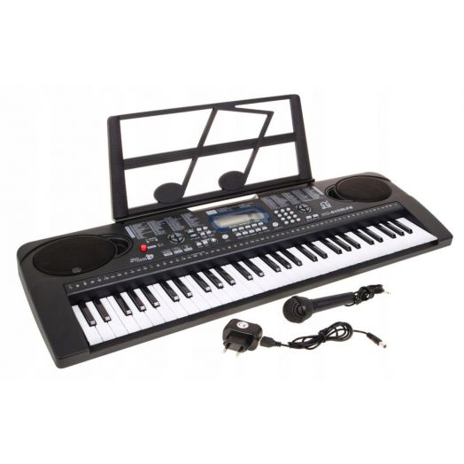 Vaikiškas elektroninis pianinas su mikrofonu, 61 klavišų 