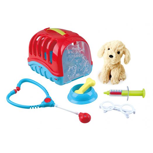Žaislinis šuniukas narvelyje „Pet Care Carrier“, Playgo 