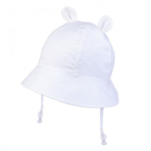 Kepurė - panama iš natūralaus lino su sidabro jonais, balta 