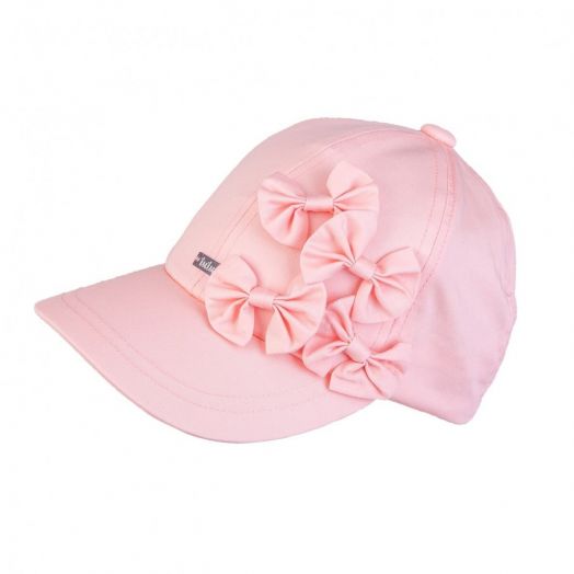 Kepurė su snapeliu ir kaspinėliais mergaitei, rožinė 