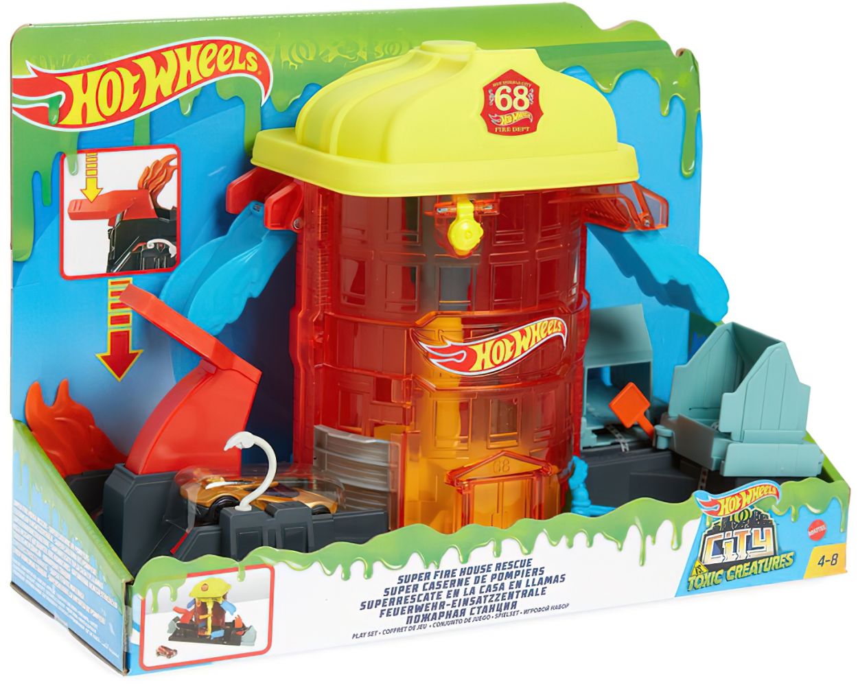 hot wheels city super firehouse rescue playset