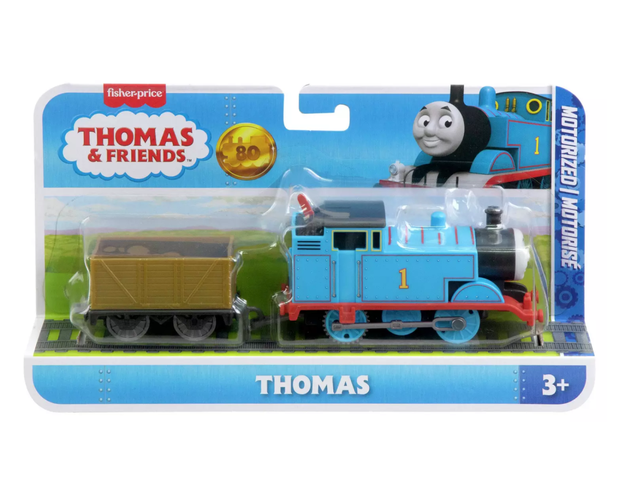 Thomas & Friends motorizuotas traukinukas Tomas su vagonu, JGF93