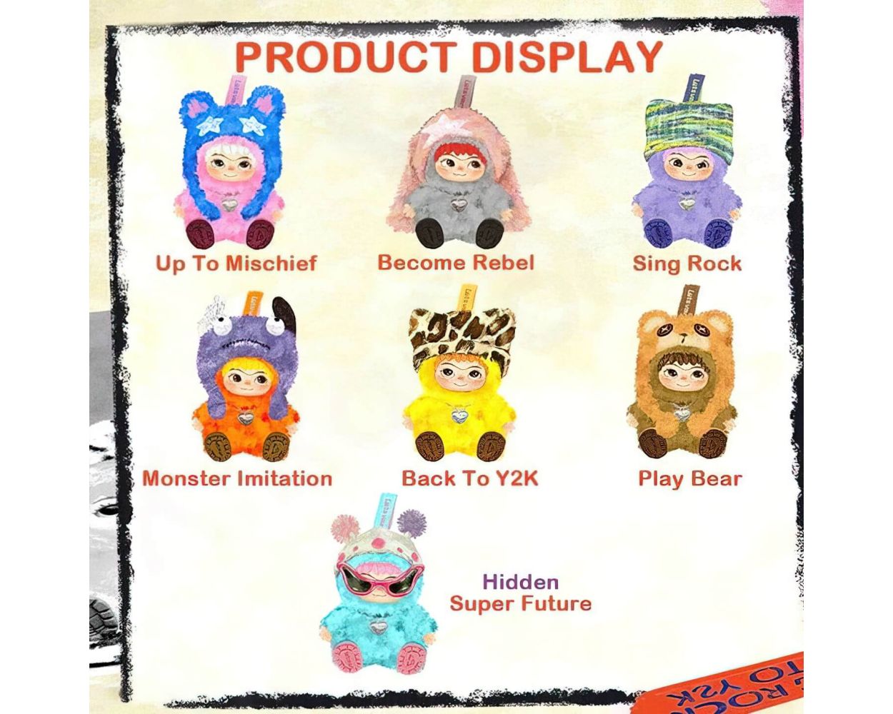 Wakuku pliušinis žaislas – pakabukas „Fuzzy Trendy”, 17 cm