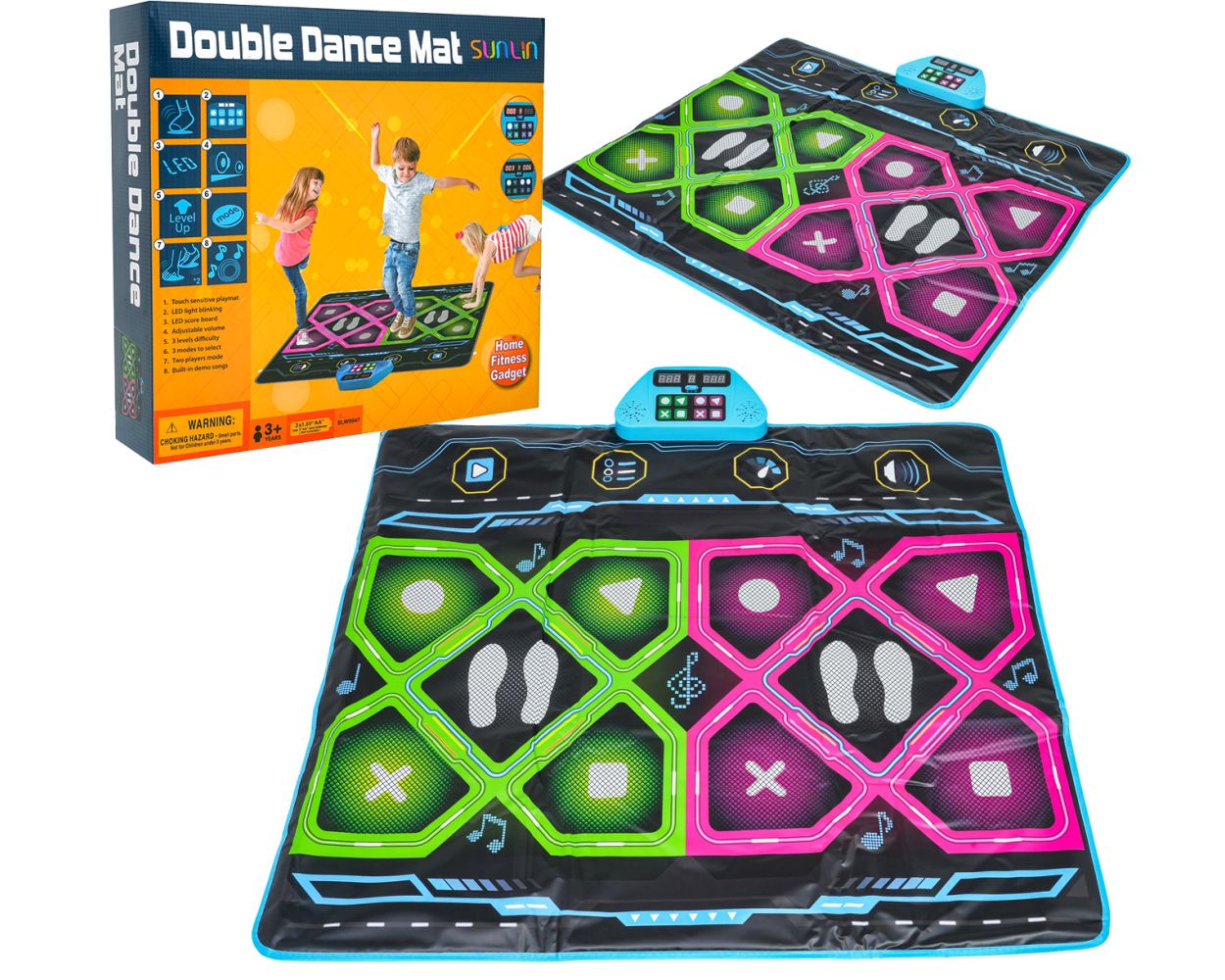 Muzikinis šokių kilimėlis 2 vaikams „Double Dance Mat”