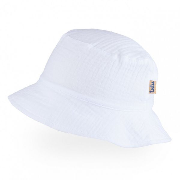 Ekologiškos medvilnės kepurė - panama, balta 