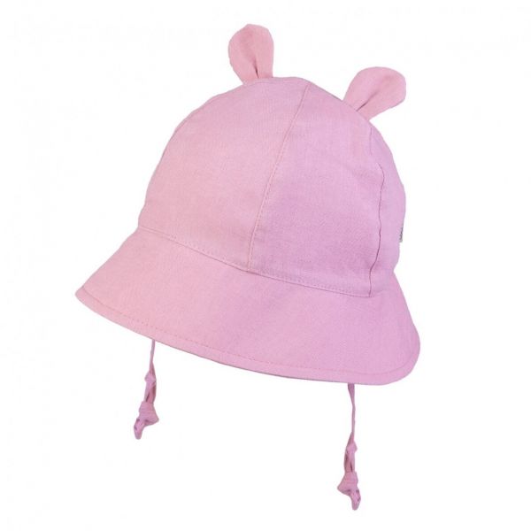 Kepurė - panama iš natūralaus lino su sidabro jonais, rožinė 