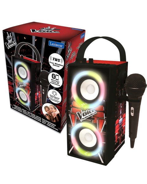 Belaidė Bluetooth kolonėlė vaikams su mikrofonu, šviesos efektais ir karaoke funkcija „The Voice”