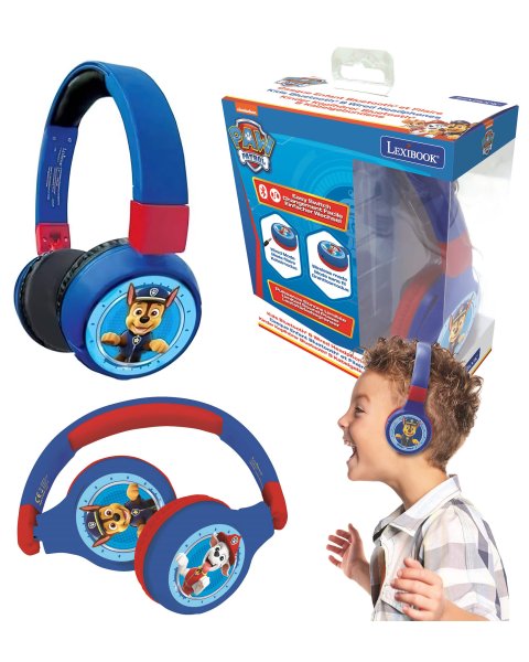 Vaikiškos ausinės su Bluetooth ryšiu ir laidiniu prijungimu „Paw Patrol”