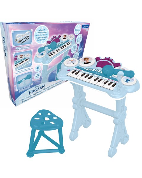 Elektroninis pianinas vaikams su stovu, kėdute ir mikrofonu, 24 klavišų „Frozen”