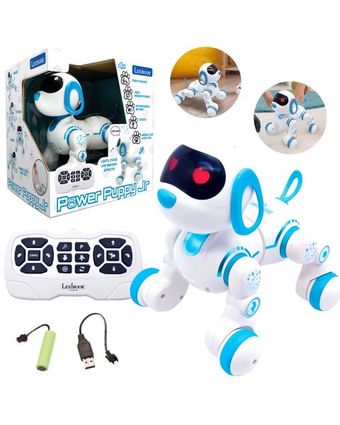Interaktyvus programuojamas robotas šuniukas, valdomas pulteliu ir judesiais, su garso ir šviesos efektais „Power Puppy Jr”