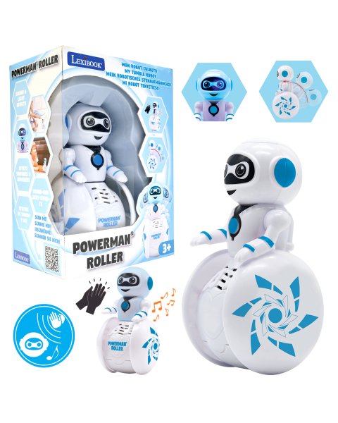 Interaktyvus balansuojantis robotas vaikamas su šviesos ir garso efektais „Powerman Roller”