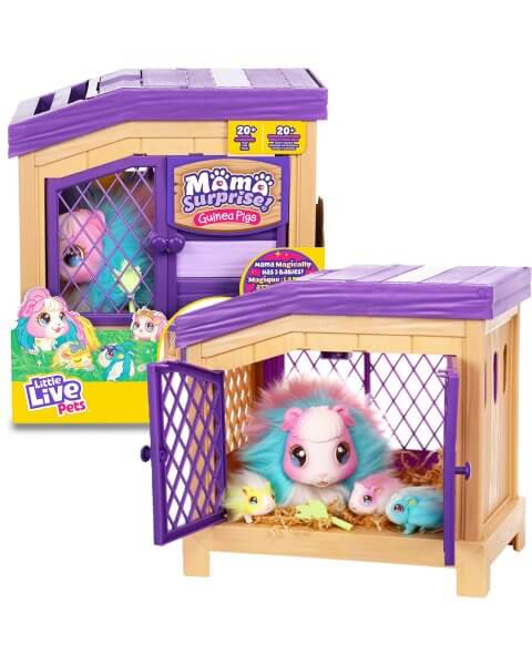 Interaktyvi jūrų kiaulytė su jaunikliais „Rainbow Mama Surprise”, Little Live Pets