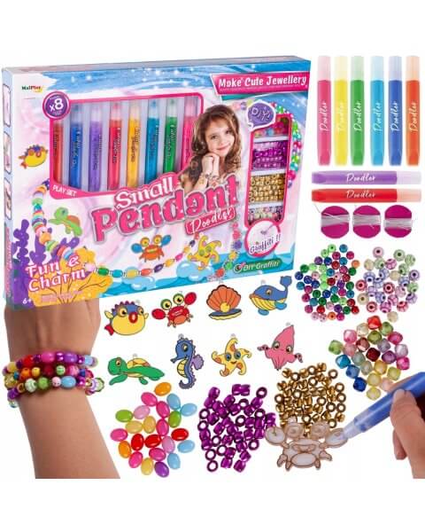  Papuo&scaron;alų gaminimo rinkinys su flomasteriais &bdquo;Small Pendant Doodler&rdquo; 