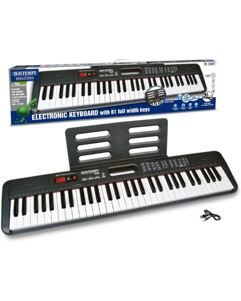 Elektroninis pianinas vaikams su USB jungtimi, 61 klavi&scaron;ų, 84 cm, Bontempi 