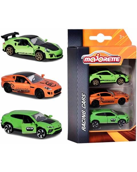 Porsche, Lamborghini ir Jaguar modeliukų rinkinys &bdquo;Racing Cars&rdquo;, Majorette 