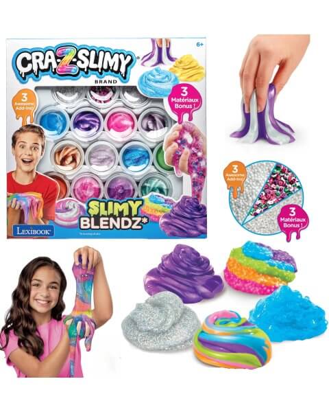Šlykštukų gaminimo rinkinys su 12 spalvotų masių „Slimy Blendz”, Cra-Z-Art 