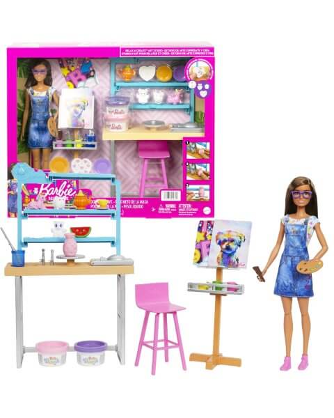 Barbie rinkinys su lėle ir aksesuarais &bdquo;Kūrybinė studija&rdquo;, HCM85 