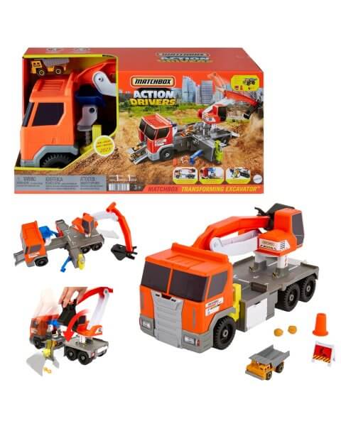 Matchbox transformuojamas žaislinis ekskavatorius, HPD64 