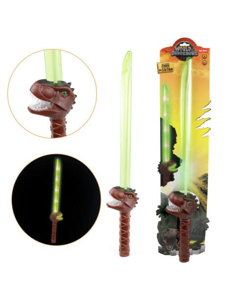  Žaislinis šviesos kardas su garsais ir šviesomis „T-Rex”, 74 cm 