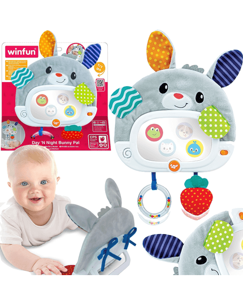 Pakabinamas žaislas su garsais ir &scaron;viesomis kūdikiui &bdquo;Day 'N Night Bunny Pal&rdquo;, Winfun 