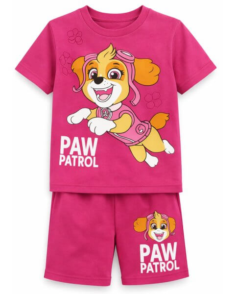 Komplektas mergaitei su mar&scaron;kinėliais ir &scaron;ortais &bdquo;Paw Patrol&rdquo;, ciklameno 