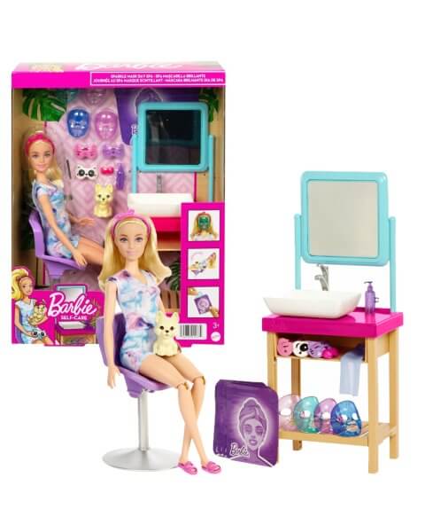 Barbė lėlė su veido kaukių SPA rinkiniu, HCM82 