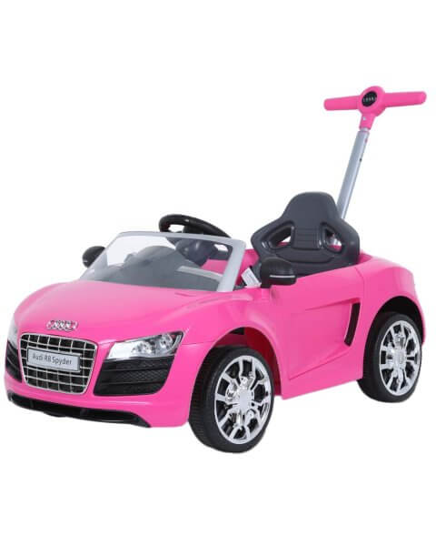 AUDI paspirtukas mašina su rankena, rožinis Rollplay 