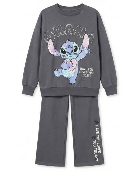 Komplektas mergaitei su džemperiu ir kelnėmis „Stitch: Ohana”
